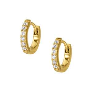 Huggie Hoops - 7 mm creoler ringar i 24k guldpläterad kirurgiskt stål