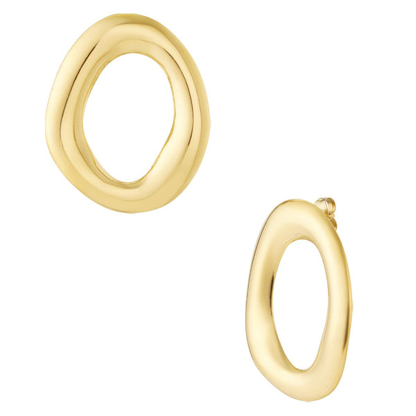 Cirkel studs - Örhängen i 18K PVD guldpläterat kirurgiskt stål