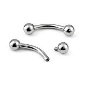Böjd stav till piercing - Piercingsmycke i kirurgiskt stål - Invändigt gängad böjd barbell