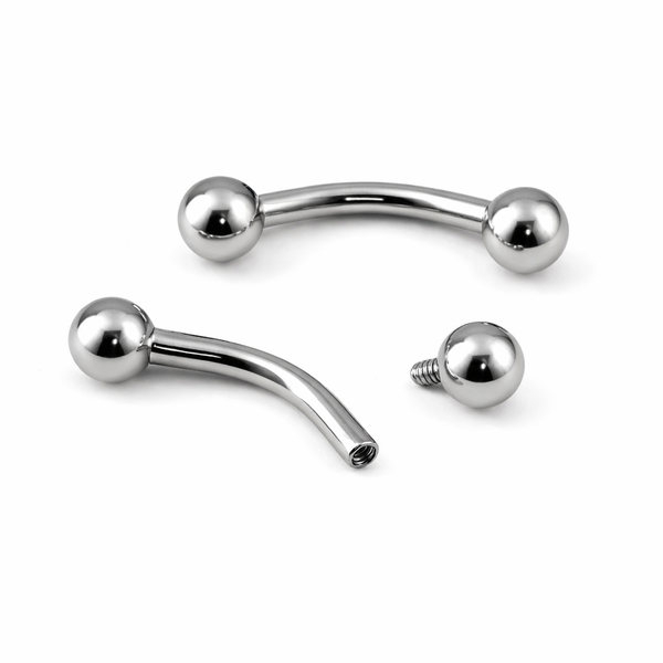 Böjd stav till piercing - Piercingsmycke i kirurgiskt stål - Invändigt gängad böjd barbell