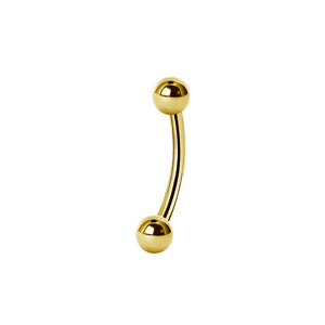 Böjd barbell - Guld PVD - Stav till piercing
