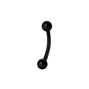 Böjd Stav - Barbell i svart stål - Piercingsmycke