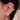 Öra smyckat med flera ear cuffs med vita kristaller