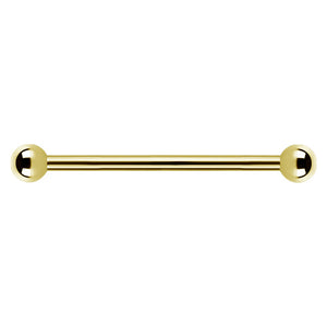 Industrial smycke - 24k guld pvd - Barbell stav