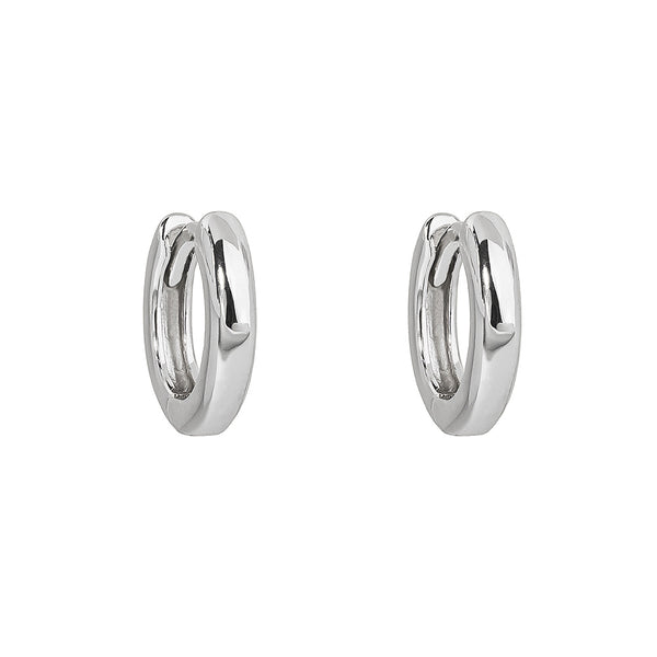 Släta ringar - Huggie Hoops - Creoler örhängen i äkta silver