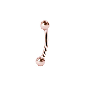 Böjd barbell - Roséguld PVD - Böjd stav till piercing