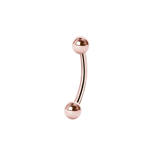Böjd barbell - Roséguld PVD - Böjd stav till piercing