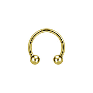 Hästsko ring till piercing - Cirkulär barbell - 24k-guld pvd