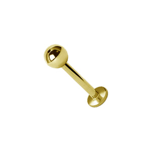 Labret Stav med Kula - 24k-guld pvd