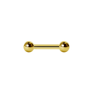 Barbell rak stav - Guld - Piercingsmycke