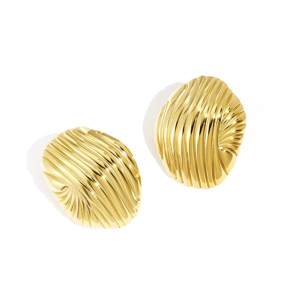 Oversized studs - Örhängen i 18K PVD guldpläterat kirurgiskt stål