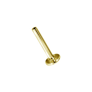 Labret stav till piercing - Invändigt gängad - 24k-guld pvd