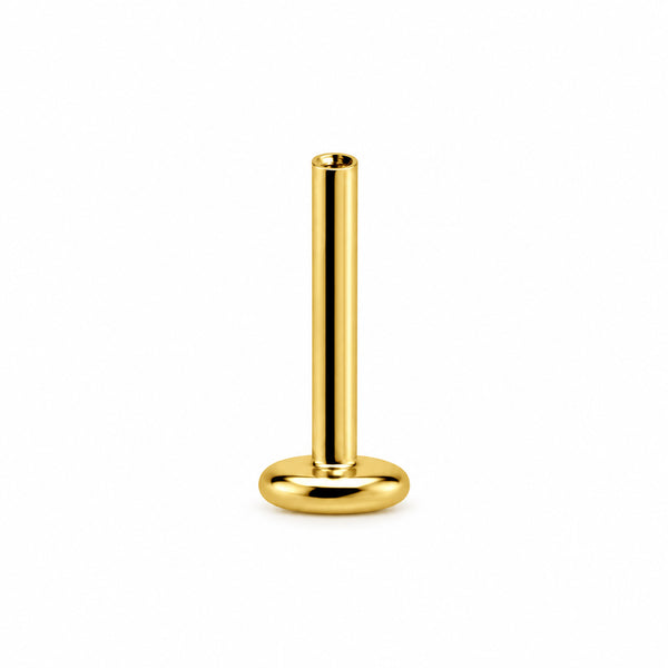 Threadless labretstav till piercing i 18k äkta guld