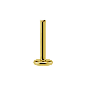 Labret Stav - Threadless - Gänglös stav till piercing - 24k guldplätering
